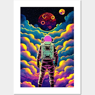 Astronaut Psychedelic Cloudscape Posters and Art